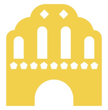 Kültürel anıt, illüstrasyon, vektör, beyaz arka planda.