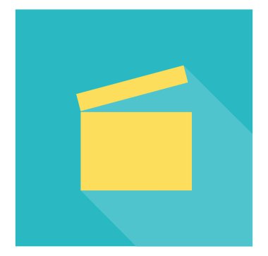 Beyaz arkaplanda film panosu, illüstrasyon, vektör.