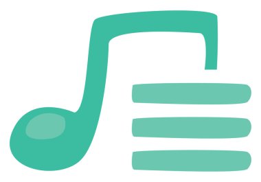 Şarkı listesi, illüstrasyon, vektör, beyaz arkaplan.