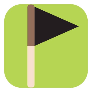 Beyaz arkaplanda gezinme bayrağı, illüstrasyon, vektör.