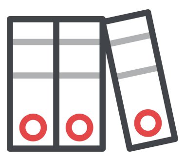 Beyaz arkaplanda ofis dizinleri, illüstrasyon, vektör.