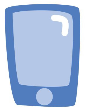 Mavi ofis telefonu, illüstrasyon, vektör, beyaz arka planda..