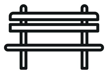 Park bankı, illüstrasyon, vektör, beyaz arkaplan.