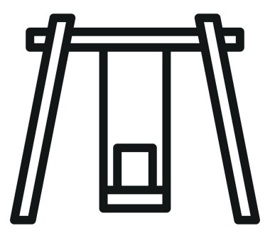 Park salıncağı, illüstrasyon, vektör, beyaz arkaplan.