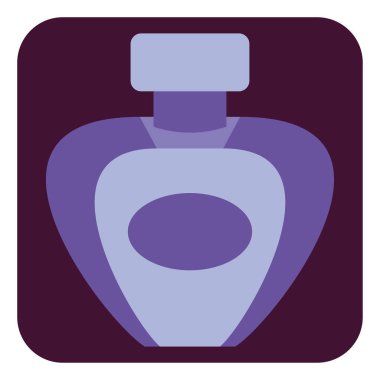 Beyaz arka planda zarif bir parfüm, illüstrasyon, vektör..