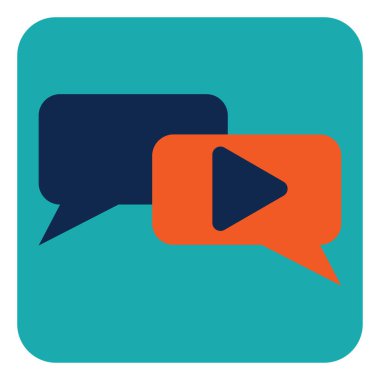 Beyaz arkaplanda podcast sohbeti, illüstrasyon, vektör.