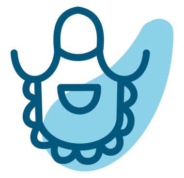 Beyaz arkaplanda önlük, illüstrasyon, vektör temizleme.