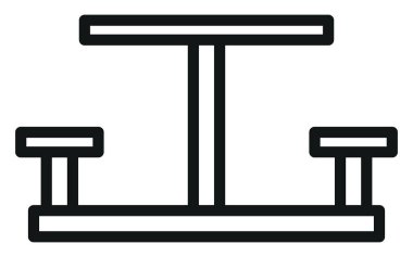 Park tablosu, illüstrasyon, vektör, beyaz arkaplan.