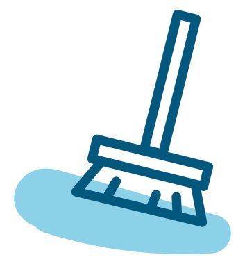 Beyaz arkaplanda temizlik fırçası, illüstrasyon, vektör.