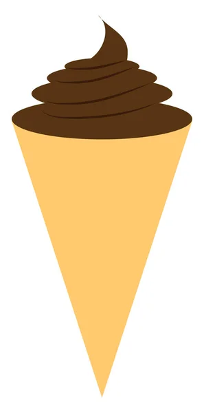 Sorvete Chocolate Cone Ilustração Vetor Sobre Fundo Branco —  Vetores de Stock