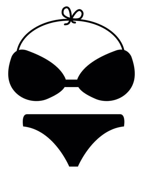 Schwarzer Bikini Illustration Vektor Auf Weißem Hintergrund — Stockvektor