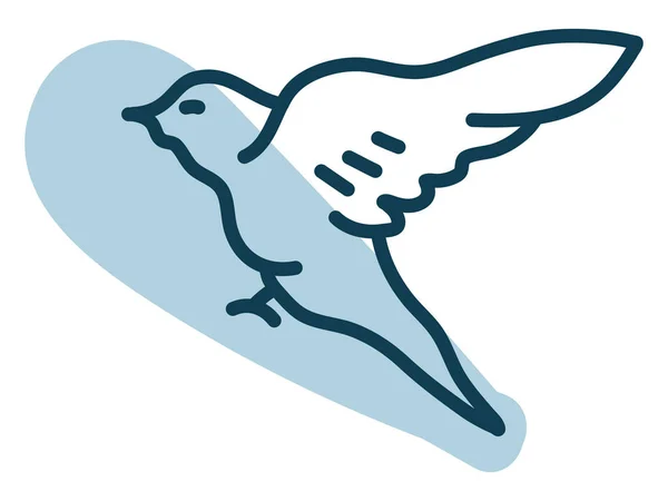 Oiseau Volant Illustration Vecteur Sur Fond Blanc — Image vectorielle