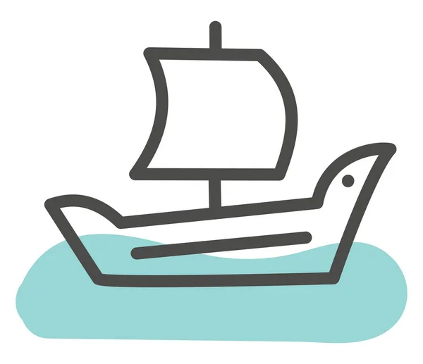 Weißes Segelschiff Illustration Vektor Auf Weißem Hintergrund — Stockvektor