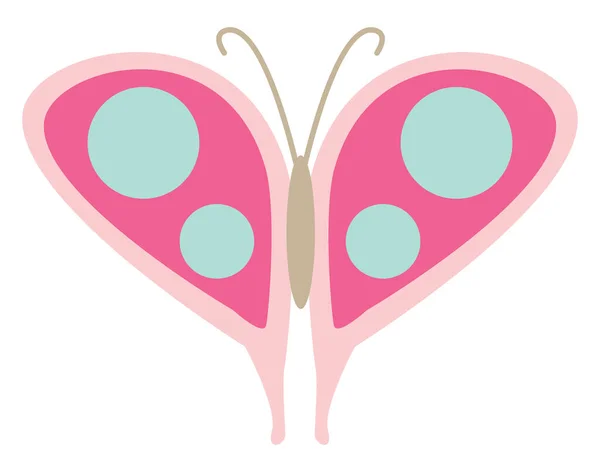 Insolite Papillon Rose Illustration Vecteur Sur Fond Blanc — Image vectorielle