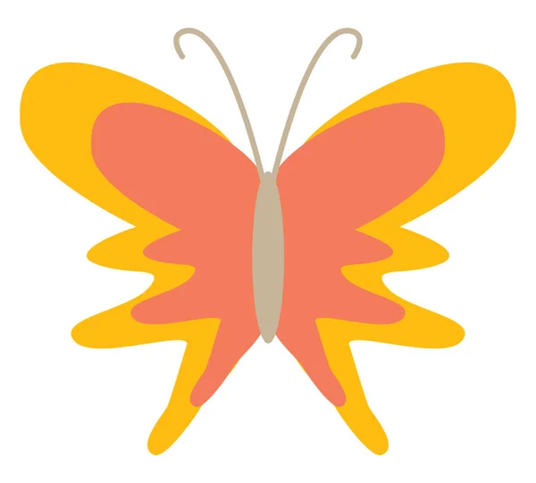Mariposa Naranja Caliente Ilustración Vector Sobre Fondo Blanco — Vector de stock