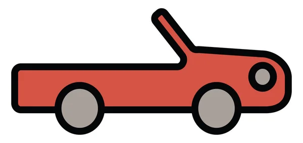 Rode Cabriolet Illustratie Vector Een Witte Achtergrond — Stockvector