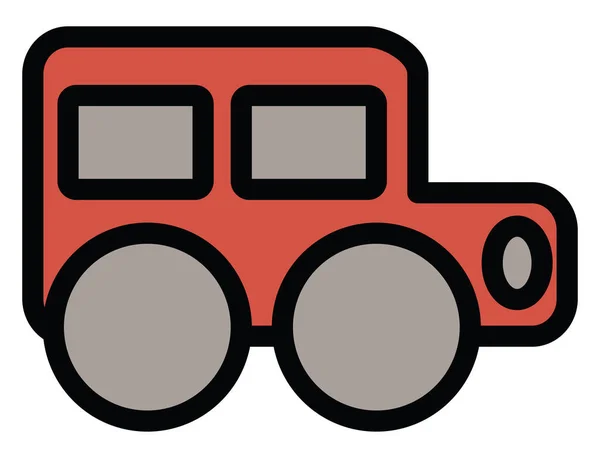 Rotes Auto Mit Großen Reifen Illustration Vektor Auf Weißem Hintergrund — Stockvektor