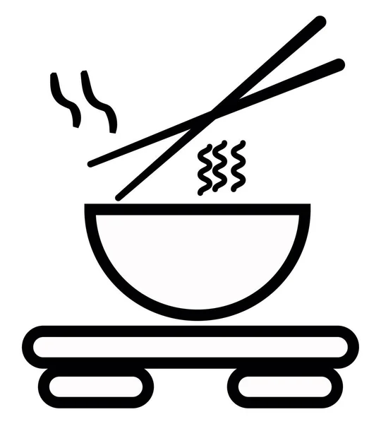 白い背景に中華麺 イラスト ベクトル — ストックベクタ