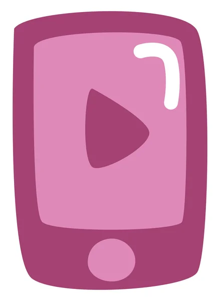 Roze Mobiele Telefoon Illustratie Vector Een Witte Achtergrond — Stockvector