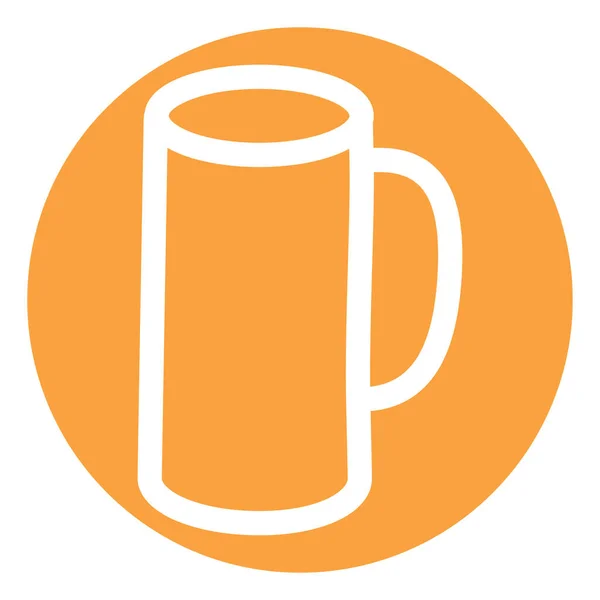 Orange Beer Mug Illustration Vector White Background — Stock Vector