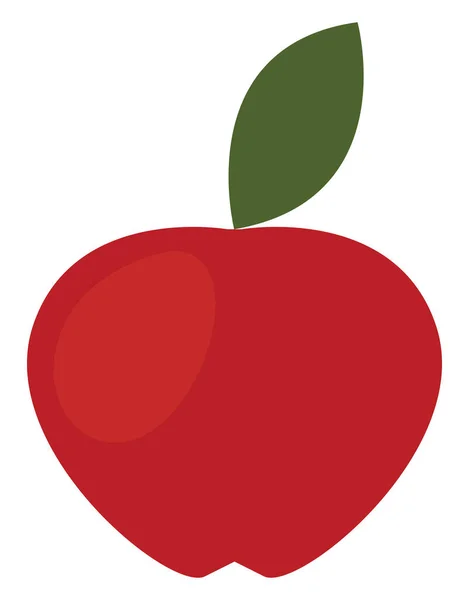 Manzana Roja Ilustración Vector Sobre Fondo Blanco — Vector de stock