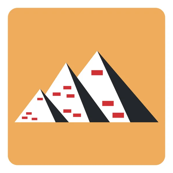Trzy Piramidy Ilustracja Wektor Białym Tle — Wektor stockowy