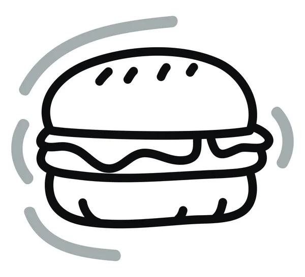 Burger Fraîchement Fait Illustration Vecteur Sur Fond Blanc — Image vectorielle