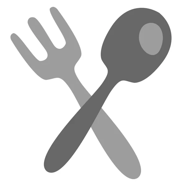 叉子和勺子 白色背景 — 图库矢量图片