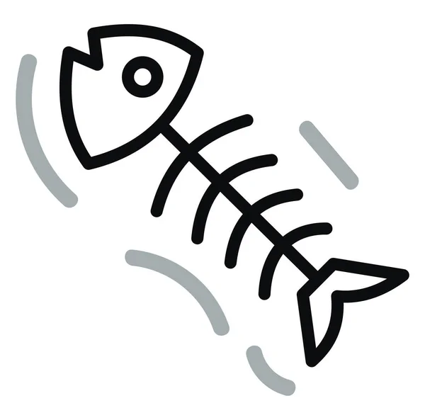 Huesos Pescado Ilustración Vector Sobre Fondo Blanco — Vector de stock