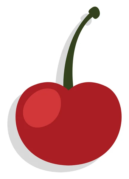 Red Cherry Illustration Vector White Background — Stock Vector