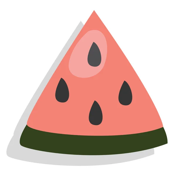Rode Watermeloen Illustratie Vector Een Witte Achtergrond — Stockvector