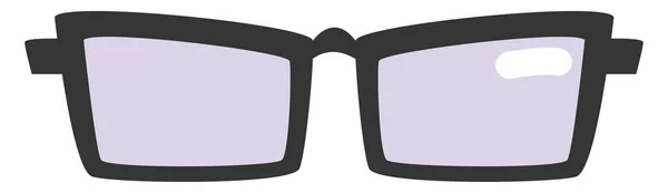 Černé Obdélníkové Mužské Brýle Ilustrace Vektor Bílém Pozadí — Stockový vektor