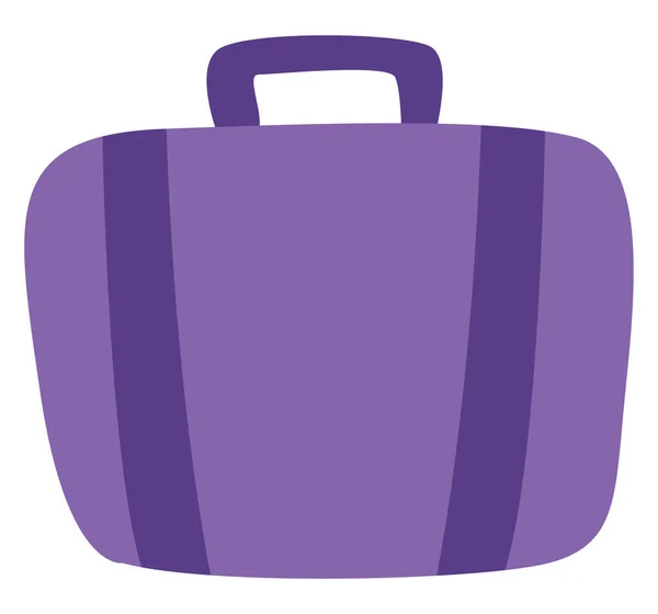 紫のスーツケースイラストベクトル白い背景 — ストックベクタ