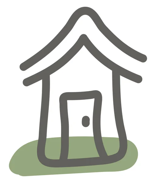 Bungalow Σπίτι Εικονογράφηση Διάνυσμα Λευκό Φόντο — Διανυσματικό Αρχείο
