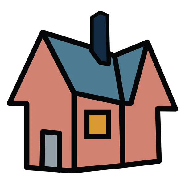 白い背景に家 イラスト ベクトルの背面図 — ストックベクタ