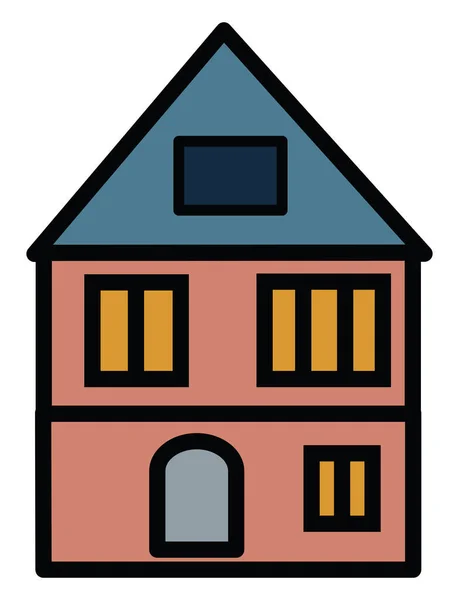 Oranje Huis Illustratie Vector Een Witte Achtergrond — Stockvector