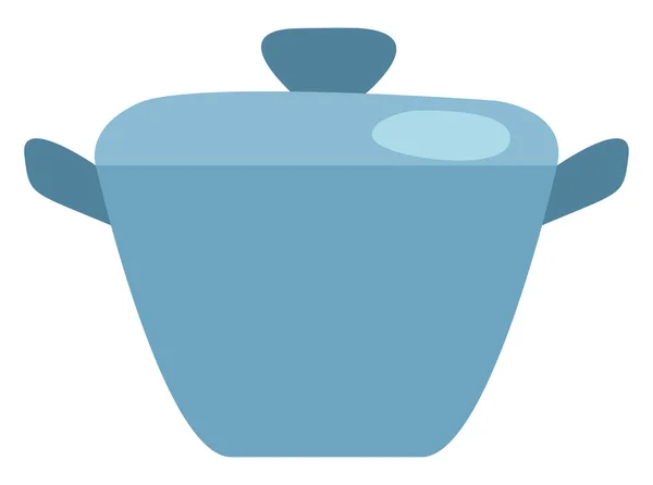 Pot Bleu Avec Couvercle Illustration Vecteur Sur Fond Blanc — Image vectorielle