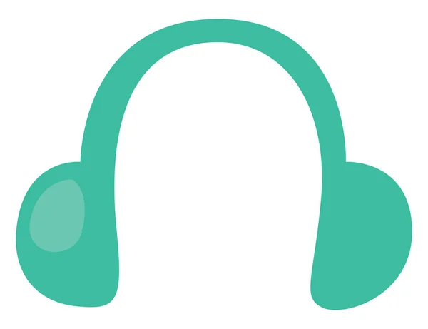 緑のヘッドフォン イラスト ベクトル 白い背景 — ストックベクタ
