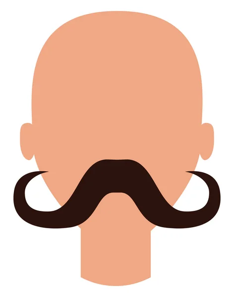 Man Curly Mustaches Illustration Vector White Background — Stock Vector