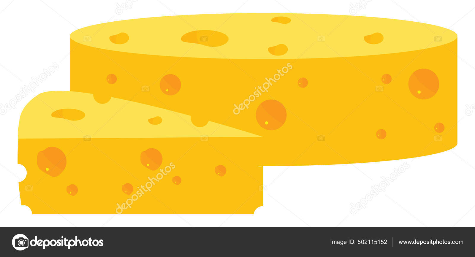 Bloque Queso Amarillo Ilustración Vector Sobre Fondo Blanco vector, gráfico  vectorial © Morphart imagen #502115152
