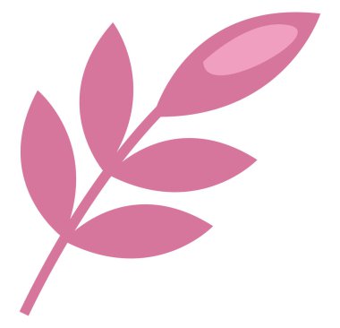 Pembe yaprak, illüstrasyon, vektör, beyaz arkaplan.