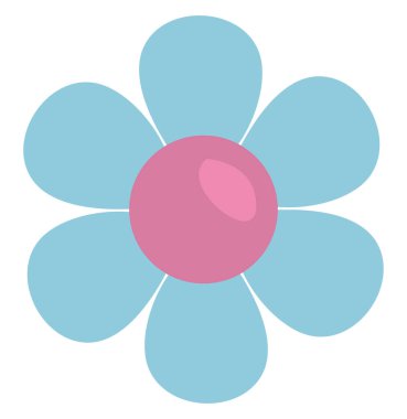 Mavi çiçek, illüstrasyon, vektör, beyaz arkaplanda.