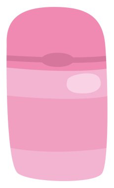 Beyaz arka planda pembe saç şampuanı, illüstrasyon, vektör..