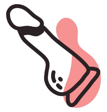 Pink rubber penis, illustration, vector, on a white background.