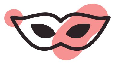 Seksi maske, illüstrasyon, vektör, beyaz arkaplan.