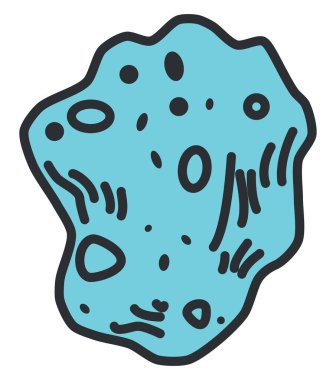 Beyaz arkaplanda uzay göktaşı, illüstrasyon, vektör.