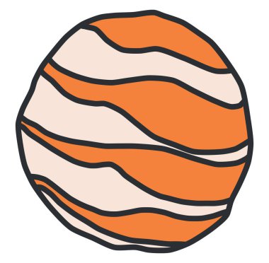 Turuncu gezegen, illüstrasyon, vektör, beyaz arkaplanda.