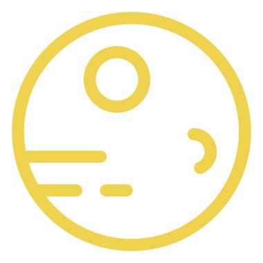 Boşluk sarısı gezegen, illüstrasyon, vektör, beyaz arkaplan.