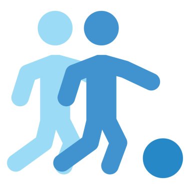 Futbol oynamak, illüstrasyon, vektör, beyaz arka planda.