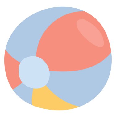 Plaj topu, illüstrasyon, vektör, beyaz arka planda..